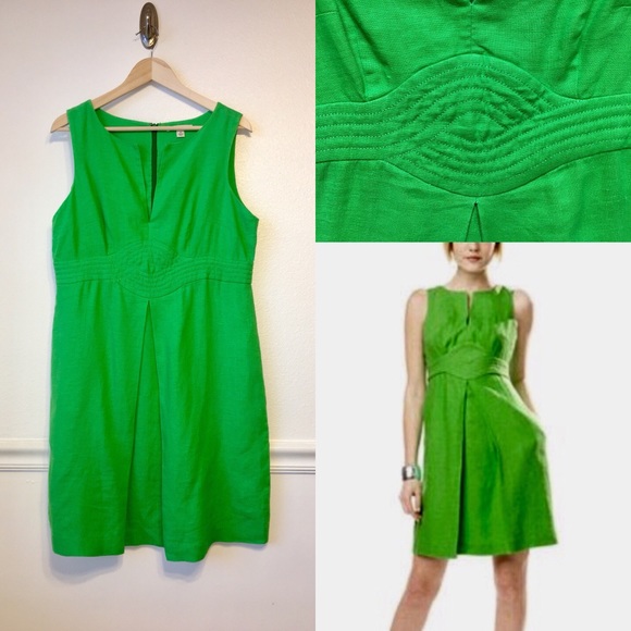 Banana Republic Dresses & Skirts - BANANA REPUBLIC | Green Linen Shift Dress 14 XL